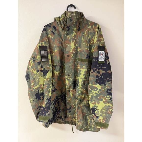 German Army Field Jacket GoreTex Flecktarn Camo Waterproof RainJacket S 48/50 M - Picture 1 of 5